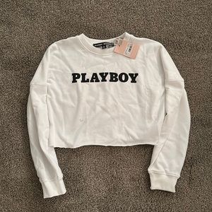 playboy cropped sweatshirt